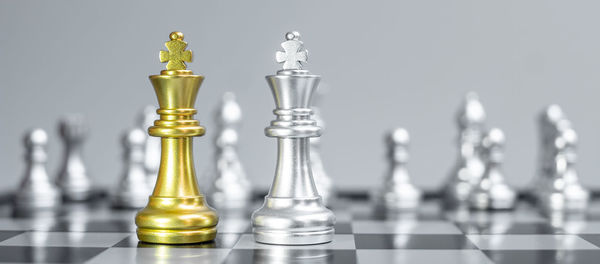 Close-up of chess pieces