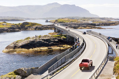 High angle view of bridge