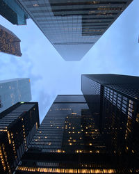 Low angle view of modern buildings in city