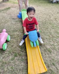 Boy playing with toy