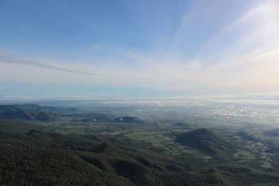 High angle view of landscape against sky