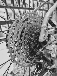 Close-up of bicycle wheel