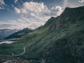 Scenic view of mountains against sky