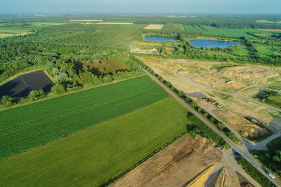 Aerial view of agricultural field