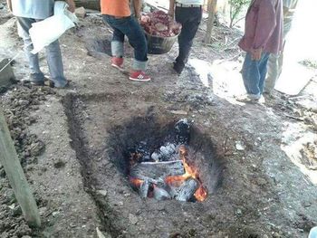 Close-up of woman standing in pond