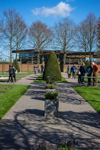 People in park against sky