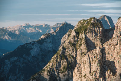 Scenic view of rocky mountains against sky