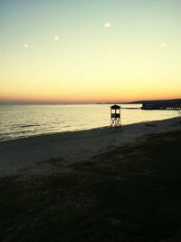 Scenic view of sea at sunset