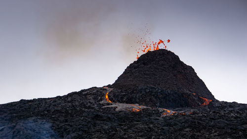 Volcanic eruption in mt fagradalsfjall, southwest iceland. the eruption began in march 2021.