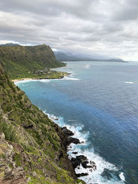 High angle view of sea against sky