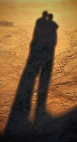 Shadow of person on wall