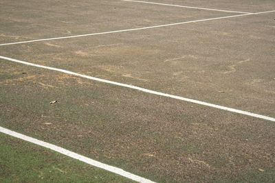 High angle view of basketball court