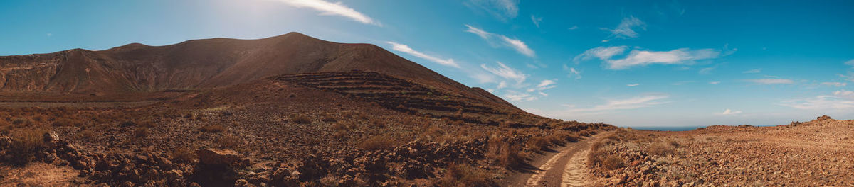 Panoramic view of mountains against sky