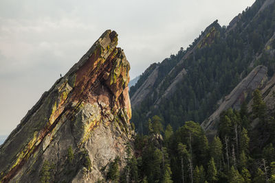 Climber on east face of third flatiron above boulder, colorado