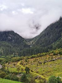 Scenic view of mountains against sky