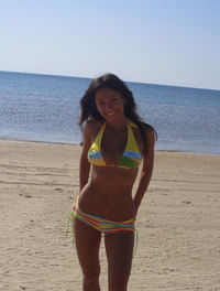 Woman standing on beach