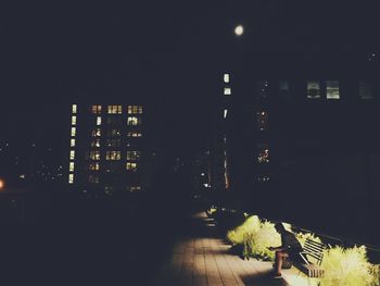 Illuminated street light at night