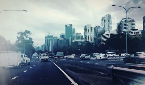 City street with buildings in background