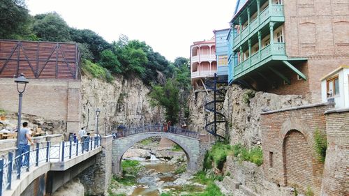 Panoramic view of bridge against sky