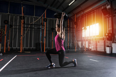 Man exercising in gym