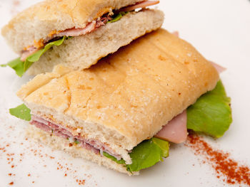 High angle view of food on plate