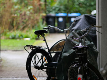 Bicycle parked in park