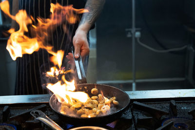 Bonfire on barbecue grill