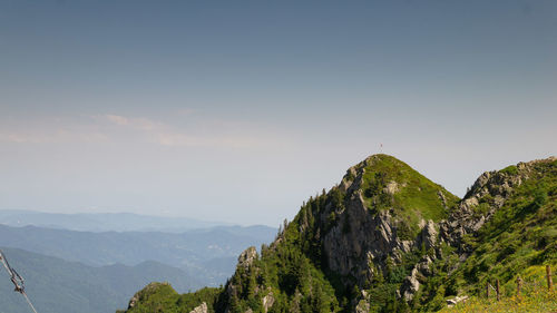 Scenic view of mountains against clear sky