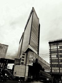 Low angle view of modern building against sky