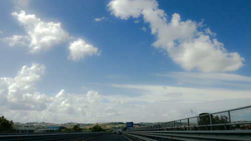 High angle view of railway bridge