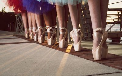 Low section of females performing ballet