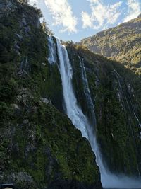 Scenic view of waterfall