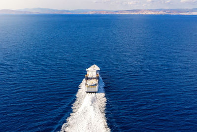 High angle view of sea against sky