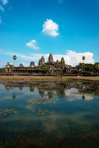 Reflection of temple in water