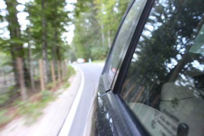 View of road through window