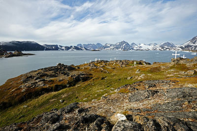 A rudimentary graveyard in the settlement of kulusuk, near tasiilaq, in eastern greenland