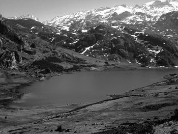 Scenic view of snowcapped mountains