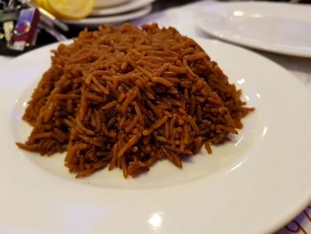 Close-up of meal served in plate