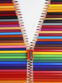 Close-up of multi colored pencils