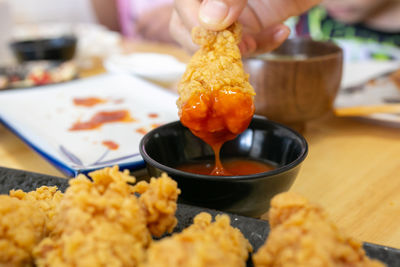 Close-up of food on table