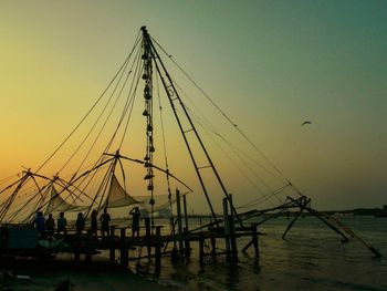 Scenic view of sea against clear sky during sunset