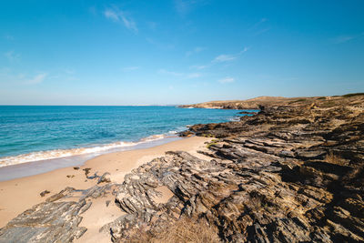 Scenic view of beach against sky