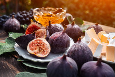 High angle view of fruits