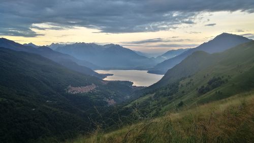 Scenic view of mountains against sky