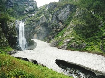 Scenic view of waterfall