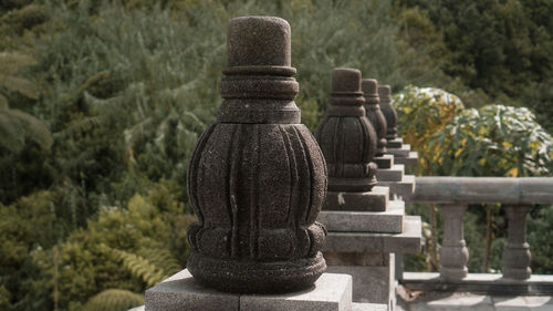 Stack of stones on field