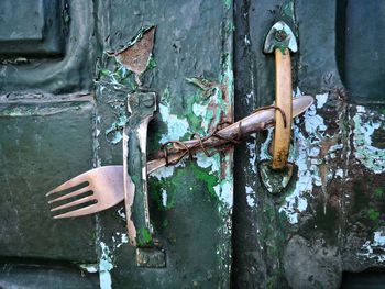 Close-up of old door