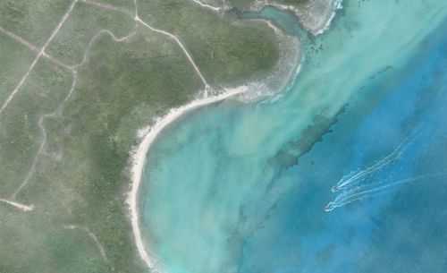 Aerial view of calm blue sea
