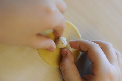 Close-up of hand holding fruit