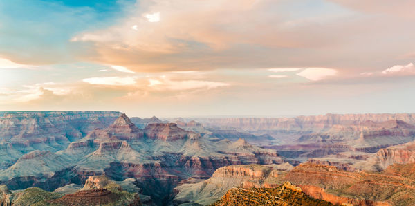 Scenic view of grand canyon national park against cloudy sky